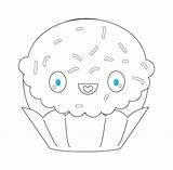 Animados Dibujos De Cupcakes Kawaii Para Colorear sketch template