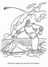 King Triton Little Mermaid Coloring Pages sketch template