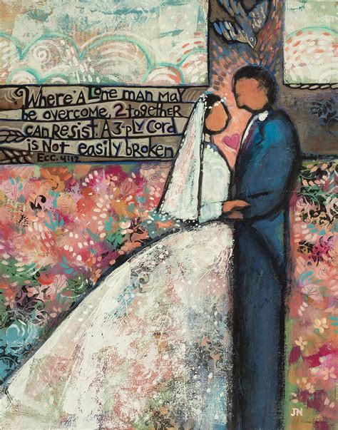 Ecclesiastes 4 12 Wedding Art Painting by Jen Norton