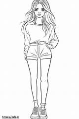 Pin Up Girls For coloring sketch template