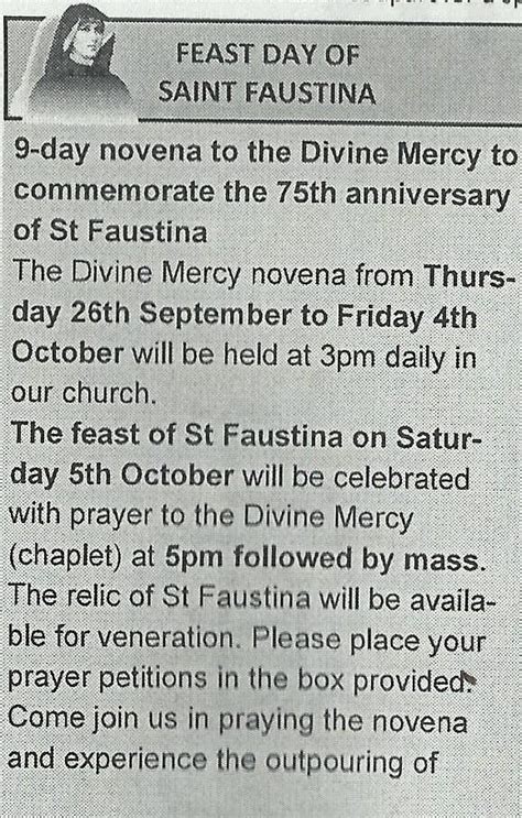 Faithful Resources for all Christian: St. Faustina Feast day & Novena 2013 @ Church of Divine ...