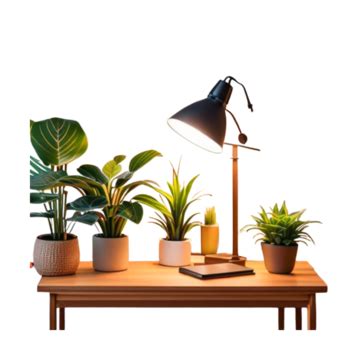 Desk Setup With Lamp PNG Transparent Images Free Download | Vector Files | Pngtree