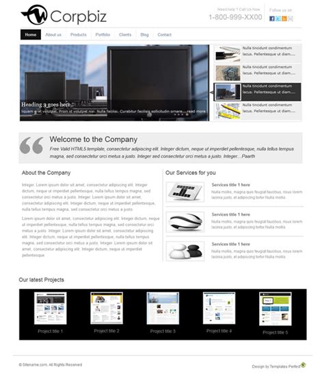 Free html 5 business template – Corpbiz | Templates Perfect