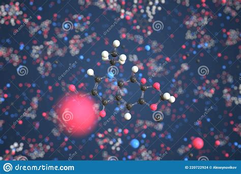 Oxolinic Acid Molecule Made with Balls, Conceptual Molecular Model ...