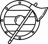 Viking Shield And Axe coloring Page  ColouringPages sketch template