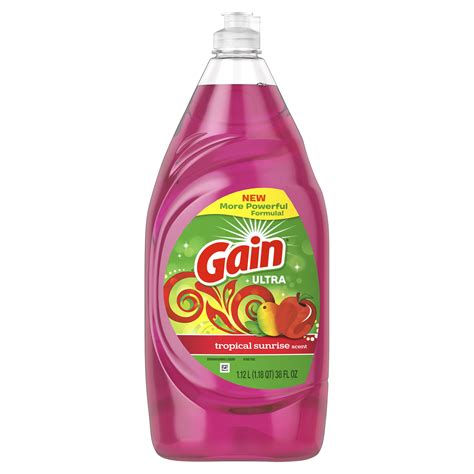 Gain Ultra Dishwashing Liquid Dish Soap, Tropical Sunrise, 38 fl oz ...