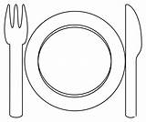 Fork And Knife With Plate coloring Page  ColouringPages sketch template