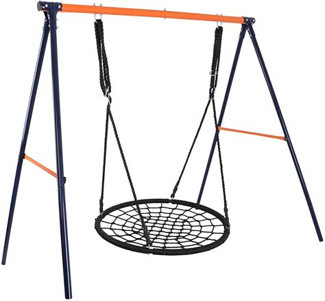 ZENY Web Swing with Stand 48Inch Spider Tree Swing with Heavy Duty A Frame Swing Stand Kids Play ...