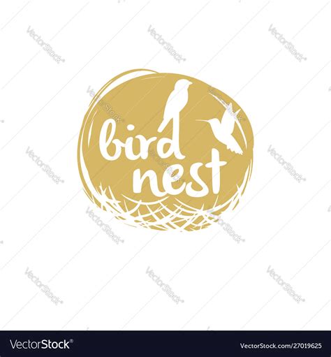 Bird nest logo design Royalty Free Vector Image