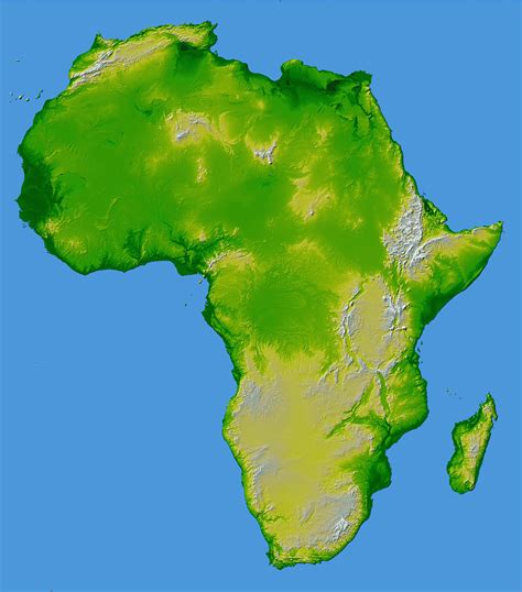 Topographic Map With Continents Labeled