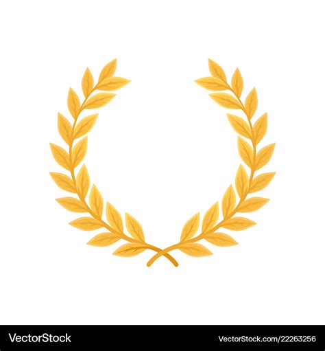 Gold laurel wreath heraldic symbol monarchy Vector Image