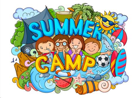 Summer childrens outing illustration vectors free download