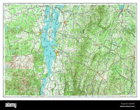 Lake Champlain, New York, map 1958, 1:250000, United States of America ...