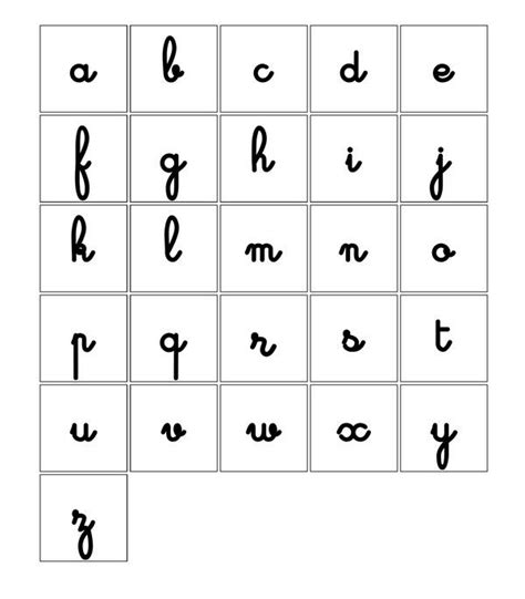 Lotto game of the Alphabet - Maps cursive letters | Cursive alphabet, Cursive, Cursive letters