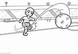 A boy In An Arena shoots Football Away  Coloring Pages 24 sketch template