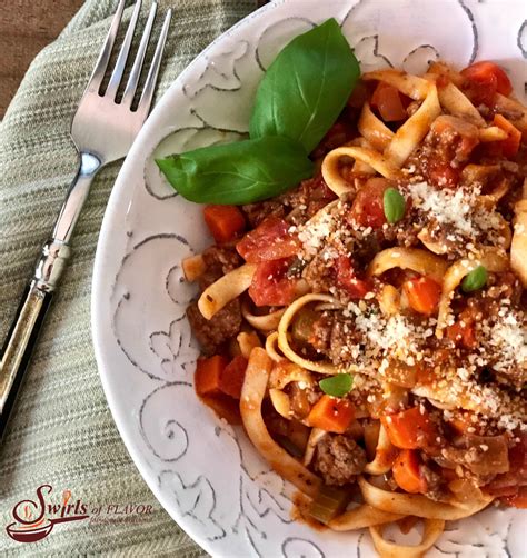 One Pot Fettuccine Bolognese - Swirls of Flavor