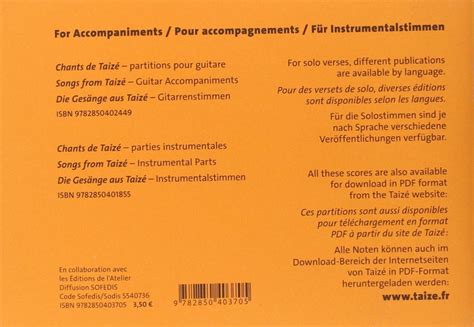 Chants de Taizé: Songs from Taizé - Guitar Accompaniment