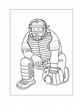 Coloring Pages For Boys Baseball Catcher School sketch template