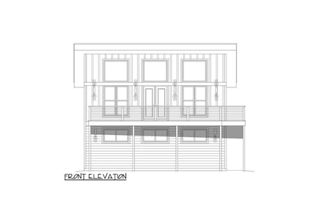 Modern 2-Story House Plan Under 900 Square Feet with 2-Car Drive-Under ...