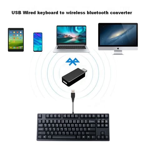 USB Keyboard Bluetooth 5.3 Converter Wired Keyboard To Wireless Adaptor Converter Bluetooth ...