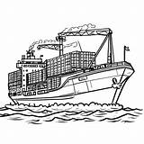 Cargo Ship coloring Pages  ColoringLib sketch template