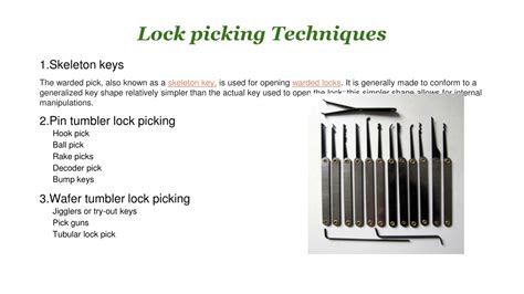 PPT - Lock Picking and Bypass Techniques - Understanding the Art of ...