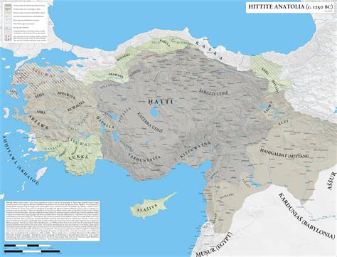 Map of the Hittite Empire and it's dependencies c. 1250 BC [4326 x 3301] [3.25MB] : MapPorn