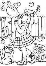 Blowing Bubbles Coloring Pages sketch template