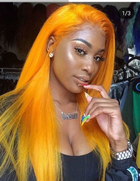 Custom unit in Ginger mix with orange Dye | Black hair tips, Virgin hair color, Hair styles