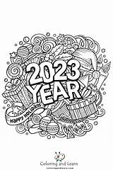 New Year Coloring Pages 2023 FREE 2025  And Learn sketch template