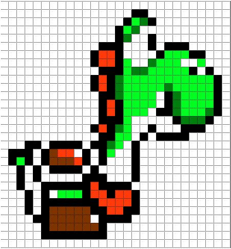 Minecraft Pixel Art Templates: Yoshi