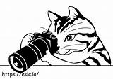 Cat Holding Chamber Coloring Page sketch template