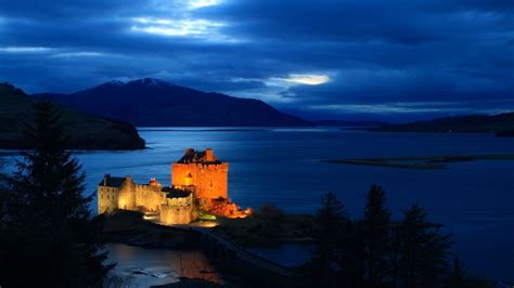 lake, Castle, Night Wallpapers HD / Desktop and Mobile Backgrounds