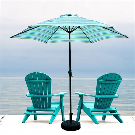 8.6 FT Outdoor Beach Patio Umbrella, Heavy-Duty Market Umbrella with Wind and Vents, Tilt and ...
