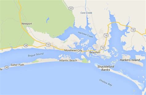 Atlantic Beach Nc Map | Beach Map