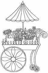 Impression Obsession  Cling Stamp Flower Cart By Leigh Hannan sketch template