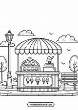 Ice Cream Shop Coloring Page  Printables Mania sketch template
