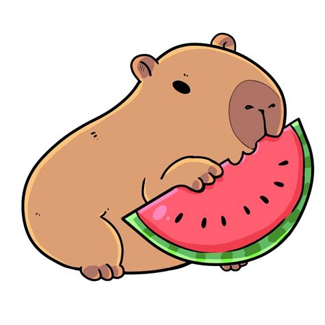 Adorable Capybara Eating Watermelon Discord, Twitch, Youtube Emote ...