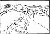 Six Stunning Road Coloring Pages  Colorful Landscape sketch template