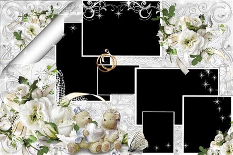 Wedding PSD frame-collage - With the day of the wedding. Transparent ...