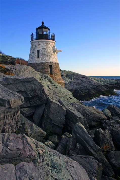 Castle Hill Lighthouse, Newport, Rhode Island. For more, see lighthouse.cc/castlehill/ Image ...