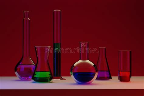 Chemical Containers with Liquids of Different Colors. Chemical Experiments, Laboratory ...