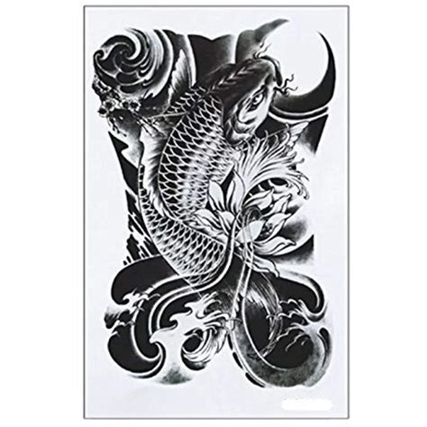 Samoan hawaii Polynesian USO tatau Butterfly Koi fish aquarium temporary tattoo METALLIC FLASH ...