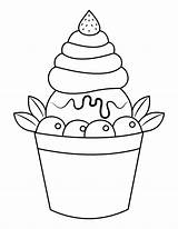 Printable Frozen Yogurt Coloring Page sketch template