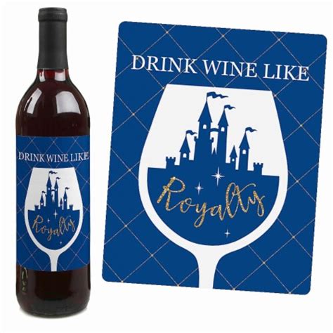 Big Dot of Happiness Royal Prince Charming - Party Decor - Wine Bottle Label Stickers - 4 Ct, 4 ...