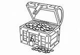 Sunken Treasure Chest Coloring Page Sketch sketch template