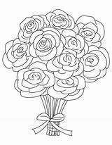 Flower Bouquet Coloring Pages Kids sketch template