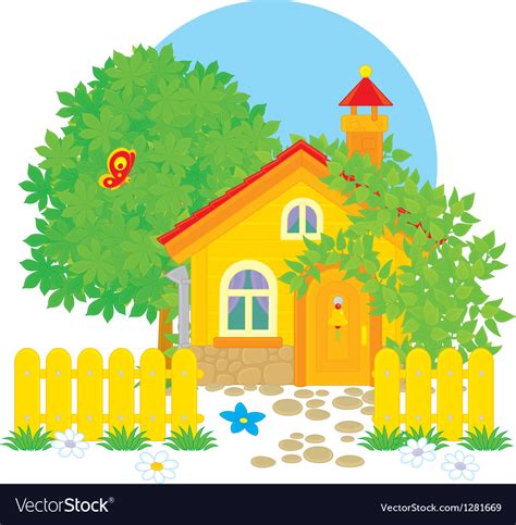 Village house Royalty Free Vector Image - VectorStock