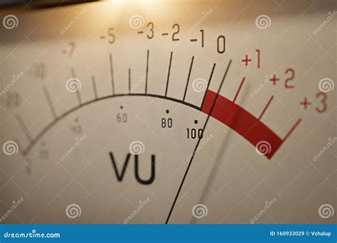 Analog VU Meter Measuring Volume Level of Sound. 3D Rendered Illustration. Stock Illustration ...