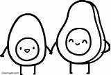 Two Cartoon Avocados Coloring Page  ColoringAll sketch template